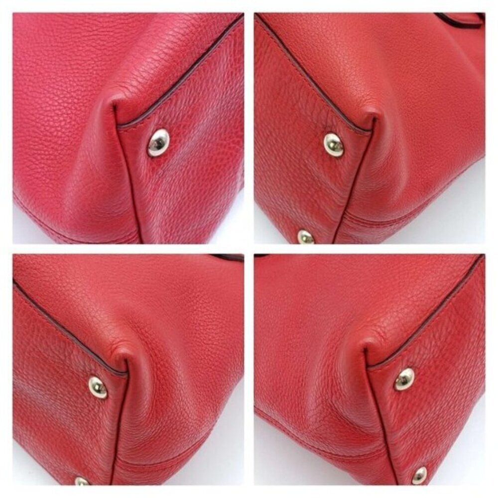 Authentic Gucci Soho Leather Tote Bag Red Shoulder Luxury Designer Bag - Picture 10 of 15